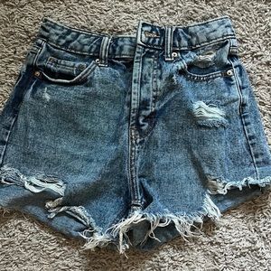 High waisted jean shorts